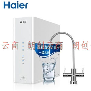 海尔（Haier） 家用净水器山泉600G富锶矿泉水HRO6H60-4+管线机HG201-R壁挂式速热饮水机 净饮水套装