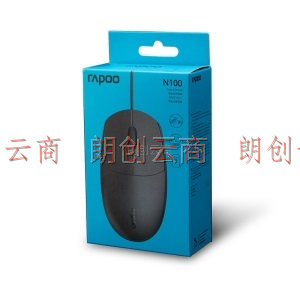 雷柏（Rapoo） N100 有线鼠标 办公鼠标 对称鼠标 笔记本鼠标 电脑鼠标 台式机鼠标 黑色