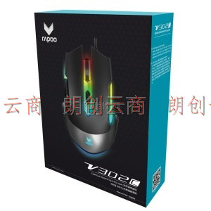 雷柏（Rapoo） V302C 鼠标 有线鼠标 游戏鼠标 RGB鼠标 吃鸡鼠标 电竞鼠标 电脑鼠标 黑色 4000DPI