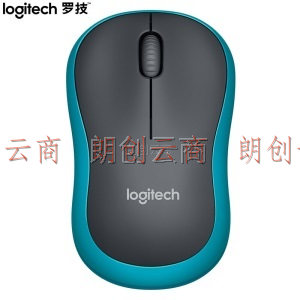罗技（Logitech）M186无线鼠标 对称鼠标 商务办公家用鼠标 带无线2.4G接收器 企业采购 黑色蓝边 M186