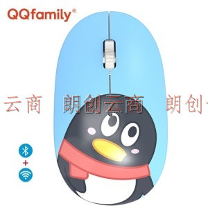 QQfamily QM713无线蓝牙鼠标 双模鼠标 办公鼠标 可充电 人体工程学 笔记本电脑QQ鼠标 蓝色