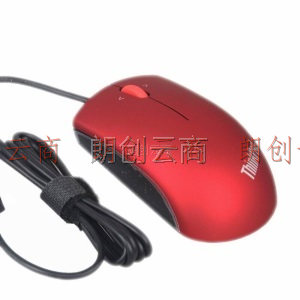 联想ThinkPad有线USB鼠标 笔记本电脑办公鼠标 0B47152（蓝光魅力红）