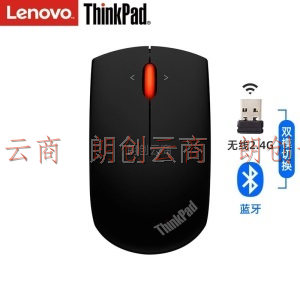 联想 ThinkPad 双模鼠标 无线鼠标笔记本电脑台式机通用办公鼠标蓝光鼠标小黑鼠 午夜黑