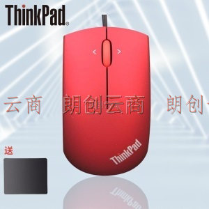 联想ThinkPad有线USB鼠标 笔记本电脑办公鼠标 0B47152（蓝光魅力红）