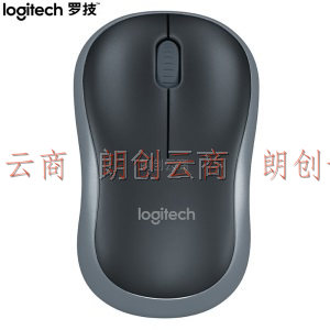 罗技（Logitech）M186无线鼠标 对称鼠标 商务办公家用鼠标 带无线2.4G接收器 企业采购 黑色灰边 M186