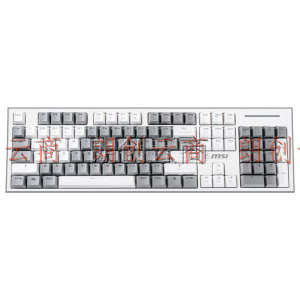 微星（MSI）GK50Z PIXEL 60度灰 机械键盘 红轴 RGB光效 有线 游戏电竞办公键盘 104键 吃鸡键盘