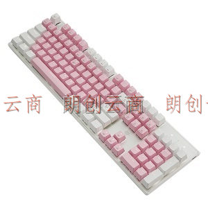 黑峡谷（Hyeku）GK715 机械键盘 有线键盘 游戏键盘 104键 白色背光 可插拔键盘 凯华BOX轴 粉白 茶轴