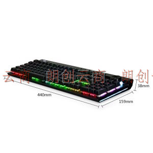 黑爵（AJAZZ）AK45光魔合金机械键盘 RGB背光 双模旋钮 磁吸手托 游戏 办公 电脑 吃鸡键盘 黑色黑轴
