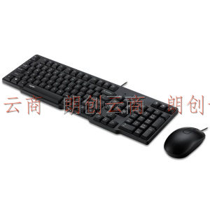 雷柏（Rapoo） X130 键鼠套装 有线键鼠套装 办公键盘鼠标套装 防泼溅 电脑键盘 笔记本键盘 黑色