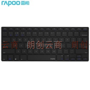 雷柏（Rapoo） E6080L 蓝牙键盘 办公键盘 超薄便携键盘 78键 电脑键盘 充电键盘 蓝牙3.0/蓝牙4.0 黑色