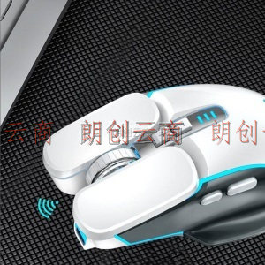 新盟（Technology）M215无线2.4G鼠标可充电式笔记本台式电脑机械电竞游戏办公家用 白色