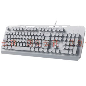 雷柏（Rapoo） GK500朋克版 机械键盘 有线键盘 游戏键盘 104键混光键盘 吃鸡键盘 电脑键盘 白色 黑轴