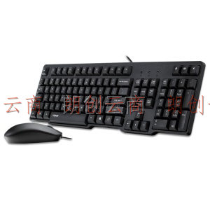 雷柏（Rapoo） X130 键鼠套装 有线键鼠套装 办公键盘鼠标套装 防泼溅 电脑键盘 笔记本键盘 黑色