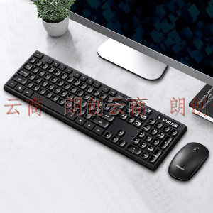 飞利浦（PHILIPS）SPT6315无线键盘鼠标套装 键鼠套装 办公商务防溅洒 电脑笔记本通用 黑色