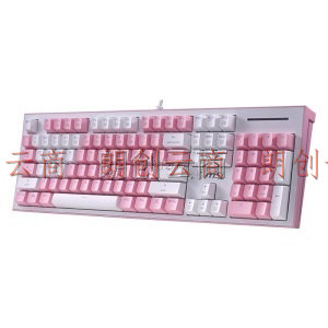 微星（MSI）GK50Z PIXEL 粉嘟嘟 机械键盘 青轴 RGB光效 白色背光 有线 游戏电竞办公键盘 104键 吃鸡键盘