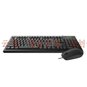 雷柏（Rapoo） X125S 键鼠套装 有线键鼠套装 办公键盘鼠标套装 防泼溅 电脑键盘 笔记本键盘 黑色
