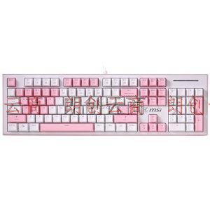 微星（MSI）GK50Z PIXEL 白嘟嘟 机械键盘 红轴 RGB光效 白色背光 有线 游戏电竞办公笔记本适用键盘 104键
