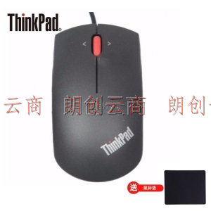 联想ThinkPad有线USB鼠标 笔记本电脑办公鼠标 0B47156（蓝光石墨黑）
