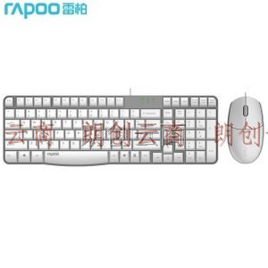 雷柏（Rapoo） X100S 键鼠套装 有线键鼠套装 办公键盘鼠标套装 防泼溅 电脑键盘 笔记本键盘 白色