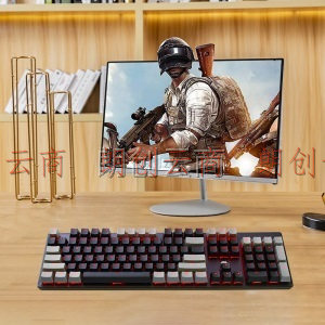 黑峡谷（Hyeku）GK715s有线机械键盘 游戏机械键盘 吃鸡键盘PBT键帽 黑灰色凯华插拔茶轴