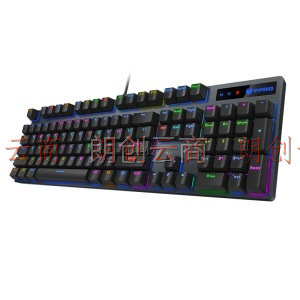 雷柏（Rapoo） V500RGB 机械键盘 有线键盘 游戏键盘 104键RGB背光键盘 吃鸡键盘 电脑键盘 黑色 黑轴