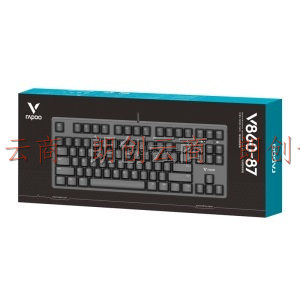 雷柏（Rapoo） V860 机械键盘 有线键盘 游戏键盘 87键 原厂Cherry轴 吃鸡键盘 黑色 樱桃红轴