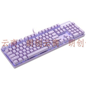 雷柏（Rapoo） V500PRO紫色版 机械键盘 有线键盘 游戏键盘 104键单光键盘 吃鸡键盘 办公键盘 青轴