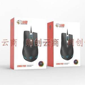 斗鱼（DOUYU.COM）DMG-700黑色 游戏鼠标 有线鼠标 RGB鼠标 有线电竞吃鸡 压枪FPS鼠标