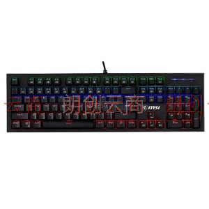 微星（MSI）GK50Z 机械键盘 黑轴 RGB光效 有线 游戏电竞办公键盘 104键 吃鸡键盘 黑色
