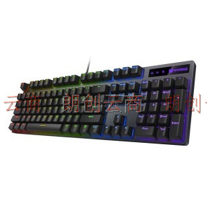 雷柏（Rapoo） V500RGB 机械键盘 有线键盘 游戏键盘 104键RGB背光键盘 吃鸡键盘 电脑键盘 黑色 茶轴