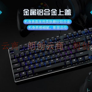 雷柏（Rapoo） V700RGB合金版 机械键盘 有线键盘 游戏键盘 108键RGB背光键盘 可编程键盘 吃鸡键盘 茶轴