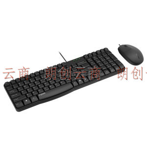 雷柏（Rapoo） X100S 键鼠套装 有线键鼠套装 办公键盘鼠标套装 防泼溅 电脑键盘 笔记本键盘 黑色