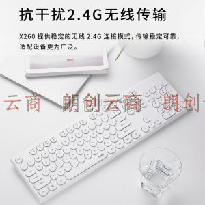 雷柏（Rapoo） X260 键鼠套装 无线键鼠套装 办公套装 电脑键盘 笔记本键盘 白色