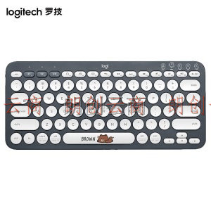 罗技（Logitech）K380多设备蓝牙键盘 超薄便携办公键盘 安卓苹果电脑手机平板iPad键盘 LINE FRIENDS系列-布朗熊