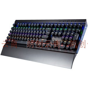 魔炼者 MK7可插拨光轴复古圆键帽机械键盘  游戏键盘 108键背光键盘 电脑键盘 笔记本键盘 黑色 青轴