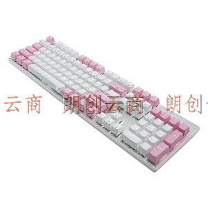黑峡谷（Hyeku）GK715 机械键盘 有线键盘 游戏键盘 104键 白色背光 可插拔键盘 凯华BOX轴 白粉色 茶轴