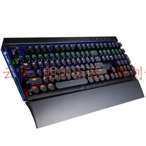 魔炼者 MK7可插拨光轴复古圆键帽机械键盘  游戏键盘 108键背光键盘 电脑键盘 笔记本键盘 黑色 青轴