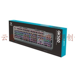雷柏（Rapoo） GK500朋克版 机械键盘 有线键盘 游戏键盘 104键混光键盘 吃鸡键盘 电脑键盘 白色 黑轴