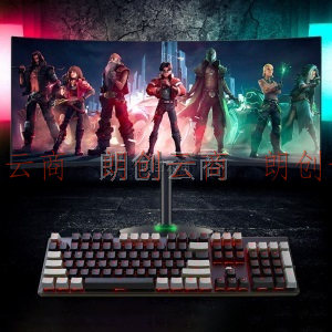 黑峡谷（Hyeku）GK715s有线机械键盘 游戏机械键盘 吃鸡键盘PBT键帽  黑灰色凯华插拔红轴  自营