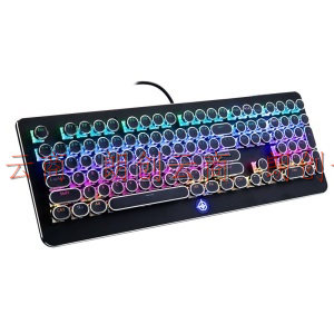 魔炼者 MK9  机械键盘 有线键盘 游戏键盘 蒸汽朋克108键背光键盘 电脑键盘 笔记本键盘 黑色 青轴