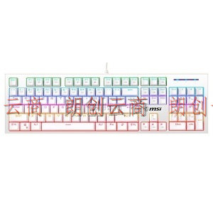 微星（MSI）GK50Z 机械键盘 茶轴 RGB光效 有线 游戏电竞办公键盘 104键 吃鸡键盘 白色