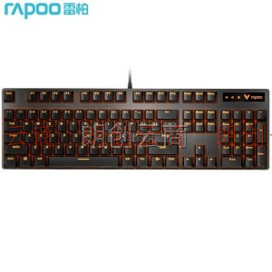雷柏（Rapoo） V500PRO单光版 机械键盘 有线键盘 游戏键盘 104键单光键盘 吃鸡键盘 黑色 茶轴