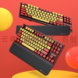 黑峡谷（Hyeku）X3 有线/无线2.4G双模机械键盘 87键PBT键帽 凯华BOX新轴 龙舌兰日出 玫瑰红轴 附卡扣腕托
