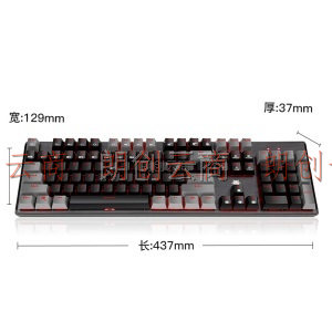 黑峡谷（Hyeku）GK715 机械键盘 有线键盘 游戏键盘 104键 红色背光 可插拔键盘 凯华BOX轴 黑灰 红轴