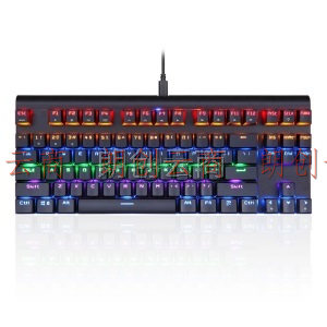摩豹（Motospeed）K83机械键盘有线蓝牙双模87键办公PBT键帽商务黑色高特青轴