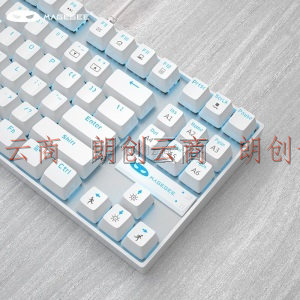 MageGee MK-STAR套装 有线游戏键盘鼠标套装 87键可调背光机械键鼠套装 mini便携机械键盘鼠标 白色蓝光 青轴