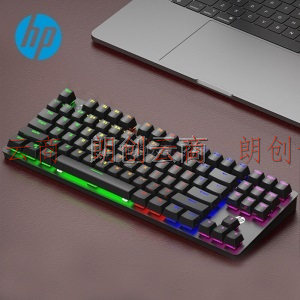 惠普（HP）K10GL+暗影精灵6Plus 电竞键鼠套装 真机械键盘 87键TKL办公游戏通用 混光青轴