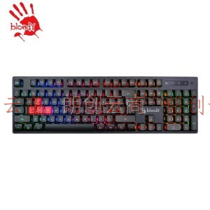 双飞燕 （A4TECH）B160N血手幽灵 键盘 有线键盘 游戏键盘 全尺寸 虹彩背光 背光键盘 黑色