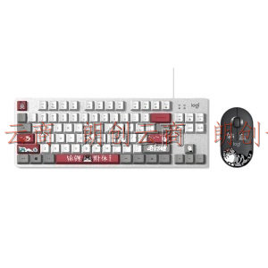 罗技K835机械键盘白色TTC红轴-吾皇万睡系列+罗技Pebble无线蓝牙鼠标便携鼠标-吾皇系列（黑）