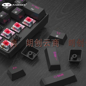 MageGee MK-Mini Plus 无线迷你机械键盘 61键蓝牙连接机械键盘 RGB背光便携键盘 办公双模键盘 黑色RGB 红轴